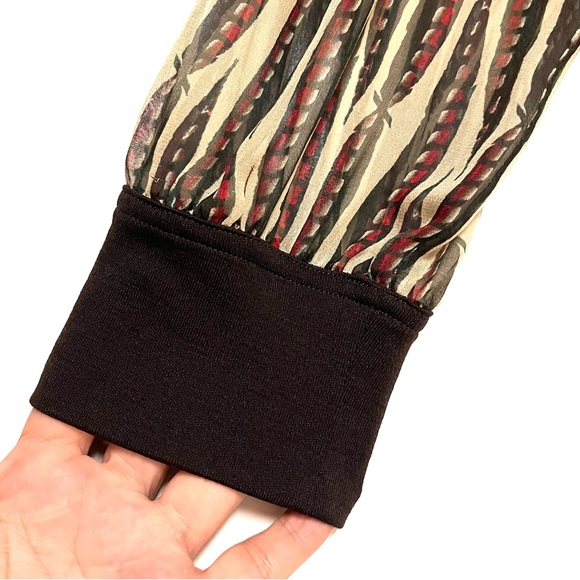 Diane von Furstenberg Silk Wool Ailis Pheasant Feather Print Dress 8 Vintage DVF - Picture 9 of 16